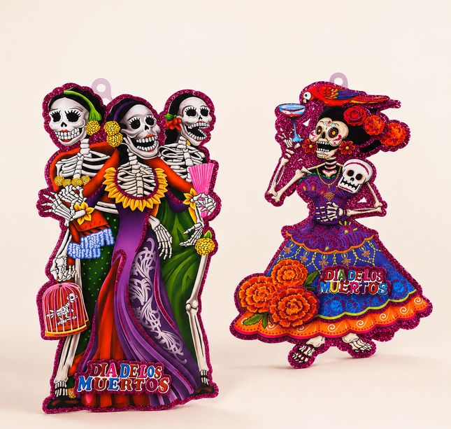 10 Figuras Día de Muertos Catrinas Diamantadas 3D $7.2 c/u