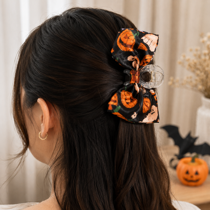 12 Pinzas Moños Halloween Estampados $8 c/u