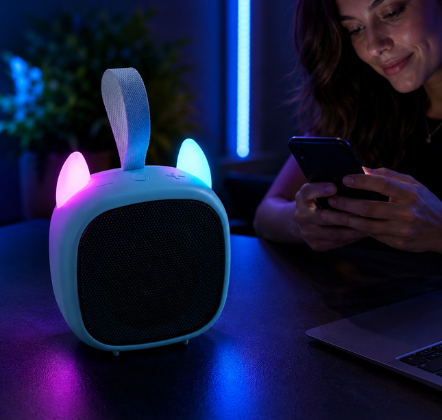 Bocina Gatito con Luces Bluetooth