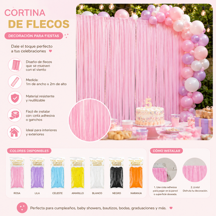 12 Cortinas para Fiesta Flecos $11.9 c/u