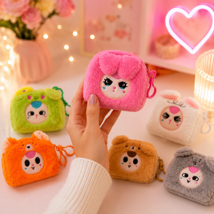 12 Monederos Peluche de Muñequitos Disfrazados $9.5 c/u