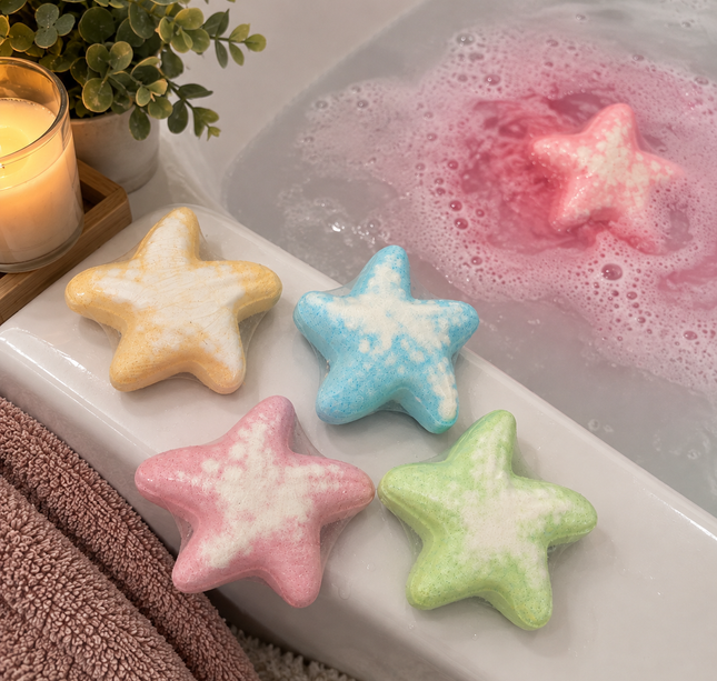 6 Bomba de Baño en forma de Estrellas de Mar $25 c/u