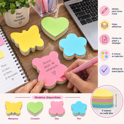 12 Bloques de PostIts 4 Colores Diferentes $5.5 c/u