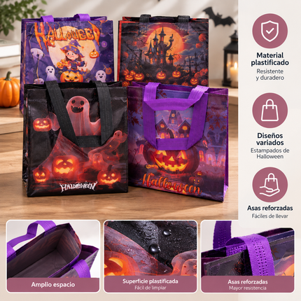 12 Bolsas Halloween Plastificadas $6.5 c/u