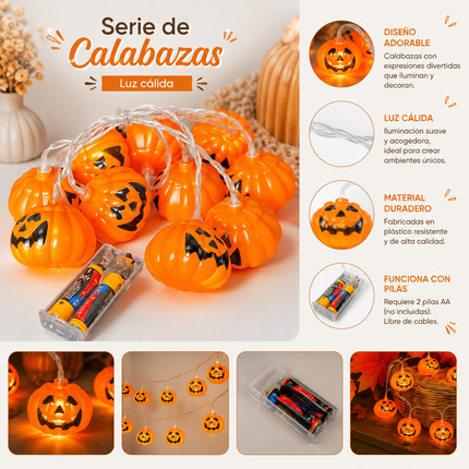 Serie de Calabazas Halloween Luz Calida