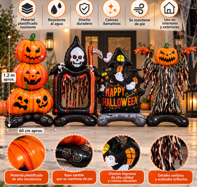 6 Globos Halloween Grandes para decorar $35 c/u