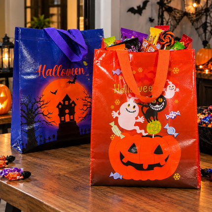 12 Bolsas Halloween Plastificadas Grandes $8.5 c/u