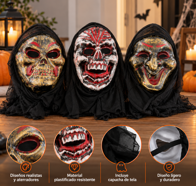 12 Mascara Halloween para Disfraz de Diferentes Modelos $10.5 c/u