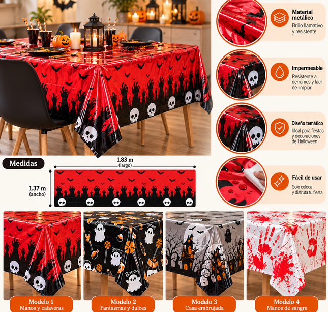 6 Mantel Halloween Metalico $16.5 c/u