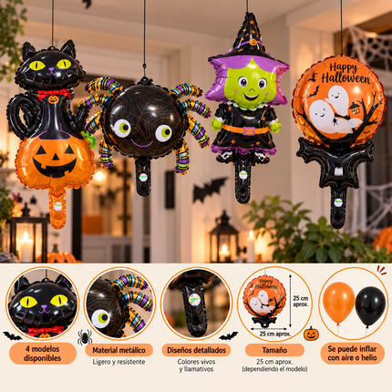 10 Globos Haloween Figuras $3.5 c/u (modelos surtidos)