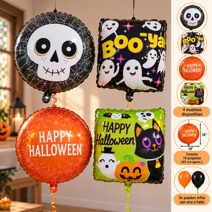 10 Globos Haloween 18 Pulgadas $3.9 c/u (modelos surtidos)