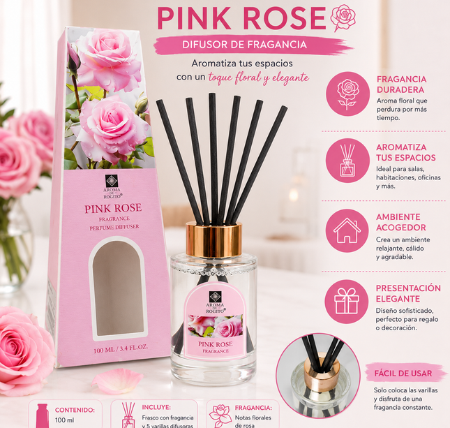Exclusivo Tienda en linea 💥💎Difusor de Francia "Pink Rose" 100ml