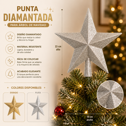Exclusivo Tienda en linea 💥💎3 Estrella Para Arbol Navidad Diamantada $25 c/u
