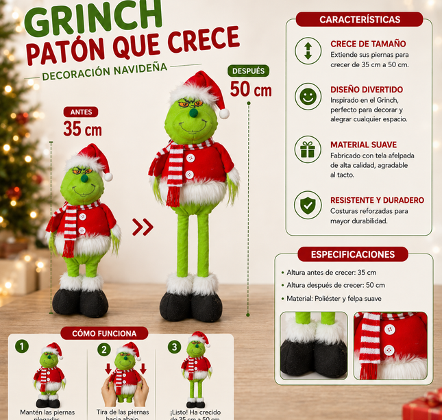 Grinch Patón Muñeco Navidad DecoraTivo M