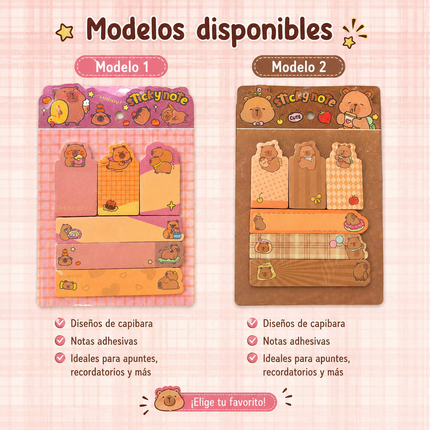 Exclusivo Tienda en linea 💥💎3 Sets Capibaras Post Its Tamaños $20 c/u