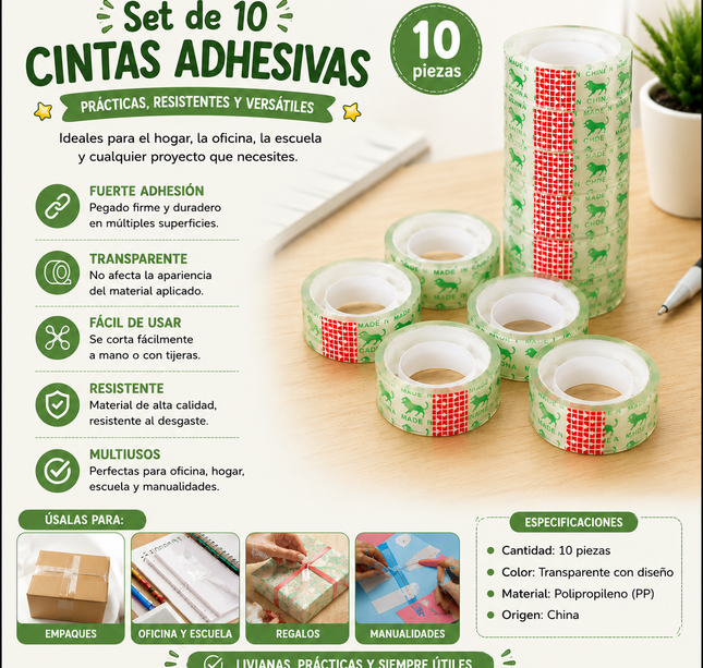 Exclusivo Tienda en linea 💥💎3 Paquete con 10 Piezas de Diurex $15 c/u