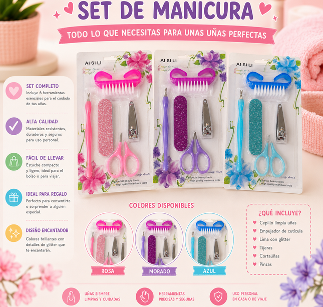 12 Sets de Manicura Diamantada Colores $15 c/u