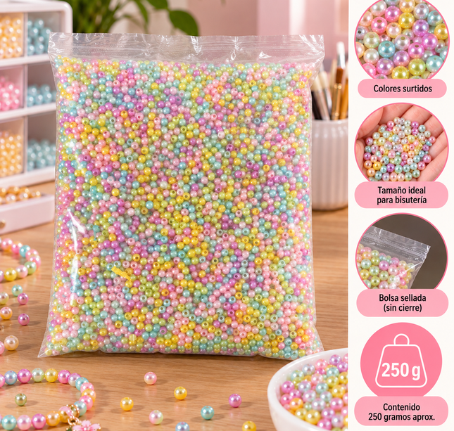 Exclusivo Tienda en linea 💥💎Bolsa con 250 g  perla Sintetica Colores
