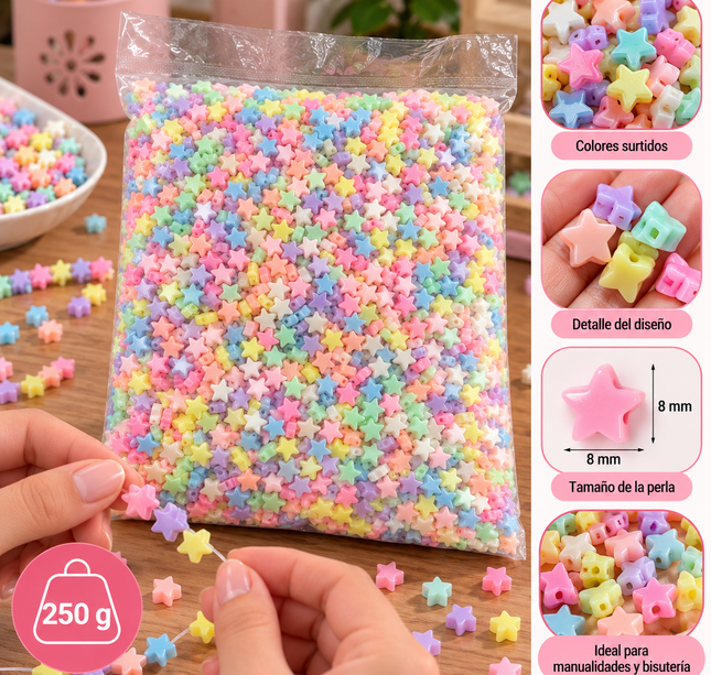 Exclusivo Tienda en linea 💥💎Bolsa con 250 g  perla Sintetica "estrella"