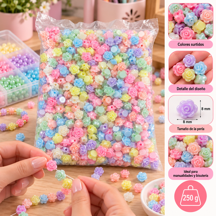 Exclusivo Tienda en linea 💥💎Bolsa con 250 g  perla Sintetica "Flores"