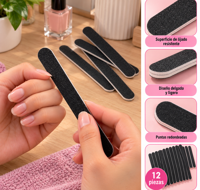 Exclusivo Tienda en linea 💥💎12 Limas Clasicas para Uñas $2.5 c/u