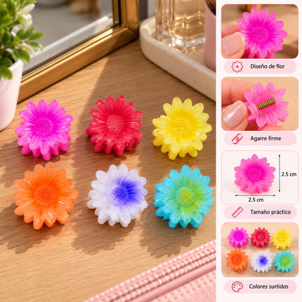 Exclusivo Tienda en linea 💥💎12 Pinzas Flores Clasicas Chicas para Cabello $3.5 c/u