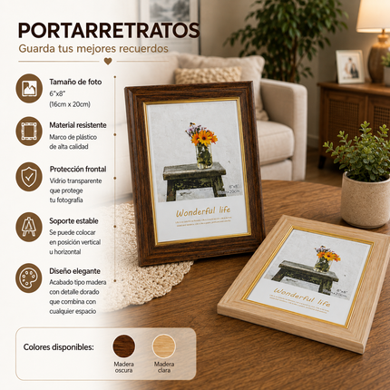 Exclusivo Tienda en linea 💥💎Portarretrato Madera para foto de 16cm*20cm