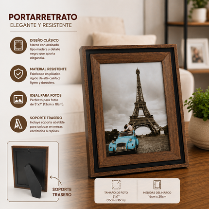 Exclusivo Tienda en linea 💥💎Portarretrato Madera para foto de 13cm*18cm