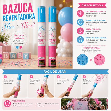 Exclusivo Tienda en linea 💥💎3 Bazuca Reventadora Niña/Niño Revelación $40 c/u