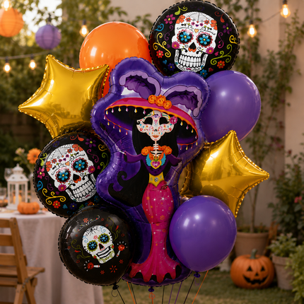 3 Sets Halloween Globos 9 Piezas Figuras $55 c/u
