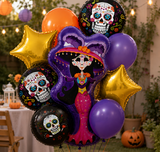 3 Sets Halloween Globos 9 Piezas Figuras $55 c/u