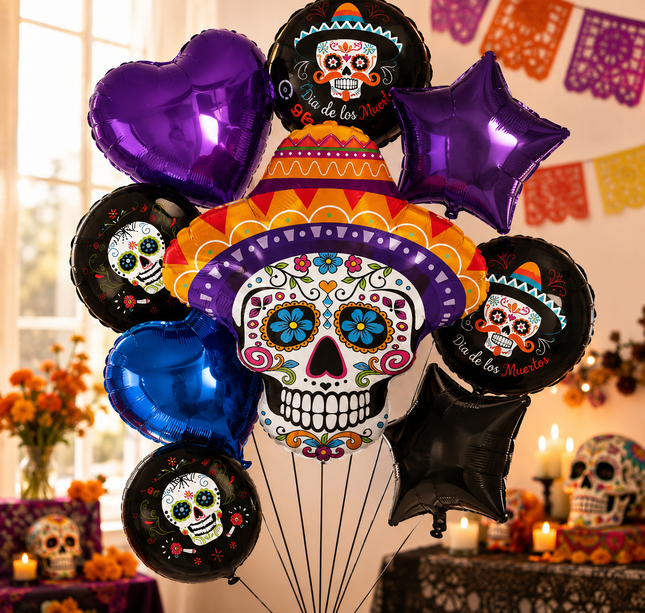 3 Sets Halloween Globos 9 Piezas Figuras $55 c/u