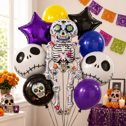 3 Sets Halloween Globos 9 Piezas Figuras $55 c/u