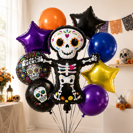 3 Sets Halloween Globos 9 Piezas Figuras $55 c/u