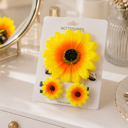 6 Sets de Pinza y Pasadores Girasol Hermoso $22 c/u