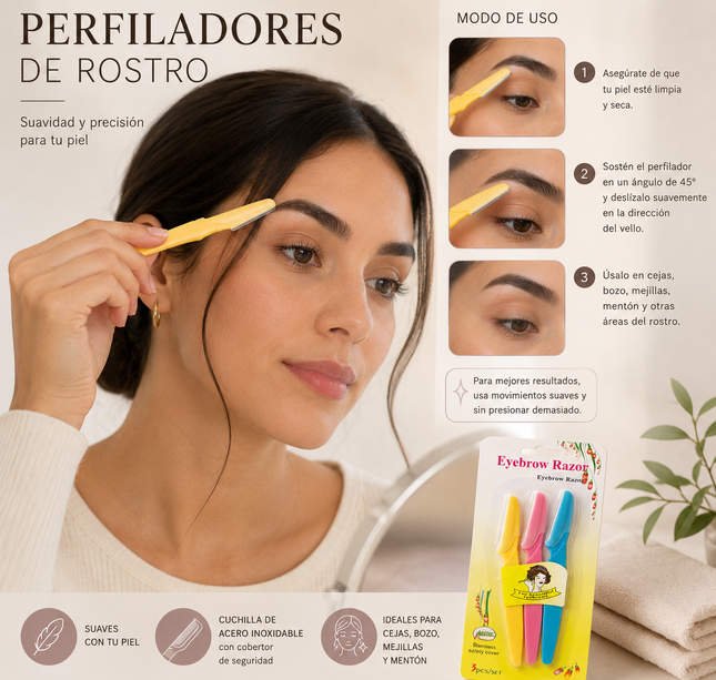 12 Sets de 3 perfiladores para Rostro $7 c/u