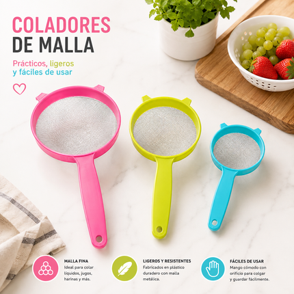 Exclusivo Tienda en linea 💥💎3 Sets de 3 Coladores de Coladores $16 c/u