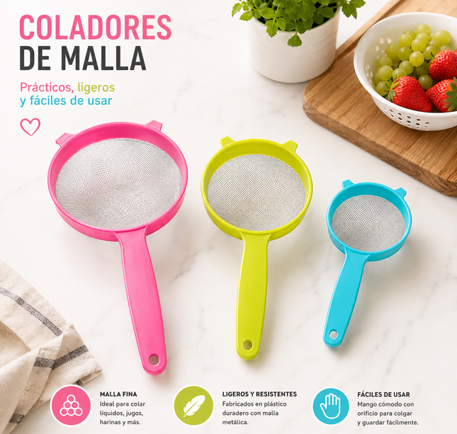 Exclusivo Tienda en linea 💥💎3 Sets de 3 Coladores de Coladores $16 c/u