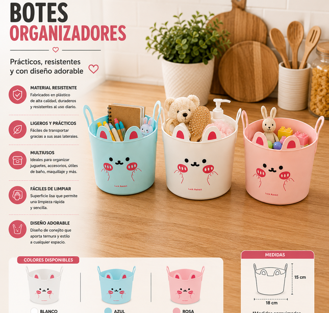 Exclusivo Tienda en linea 💥💎3 Bote Organizador Grande Gatitos Colores $29 c/u