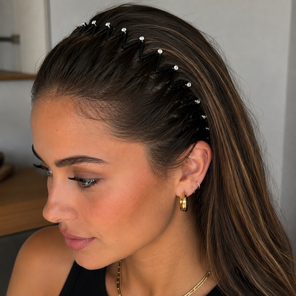 Exclusivo Tienda en linea 💥💎12 Diademas ZigZag con Pedreria Tendencia $5.5 c/u