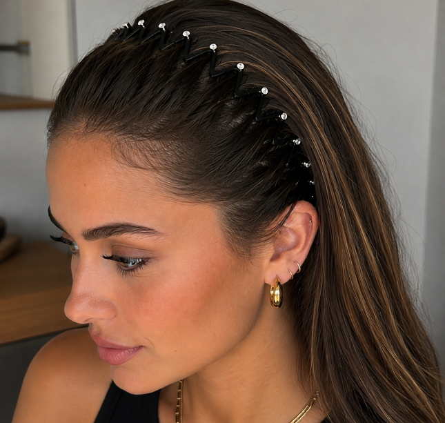 Exclusivo Tienda en linea 💥💎12 Diademas ZigZag con Pedreria Tendencia $5.5 c/u