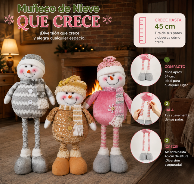 Muñeco de Nieve Navideño Estirable
