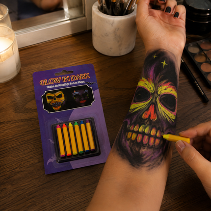 12 Sets de Pinturas en Barra para Rostro Halloween $15.5 c/u