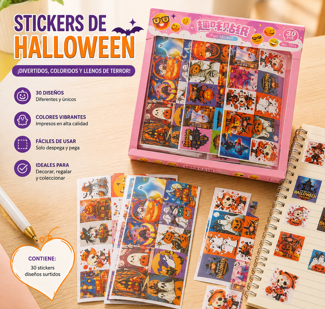 30 Stickers Halloween Lindos $4.5 c/u