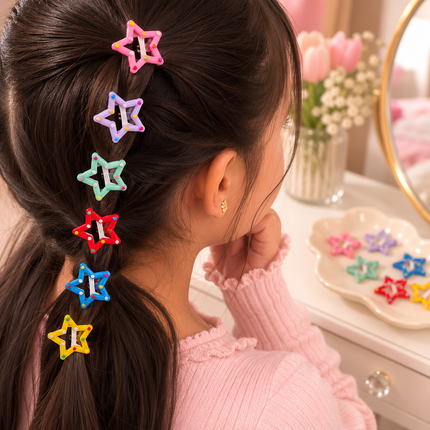 12 Sets Pasadores/Cuquitas Estrellas Lunares $9 c/u