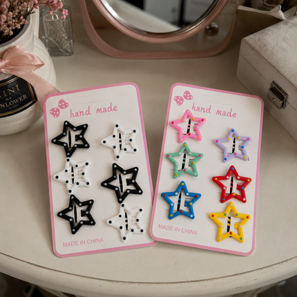12 Sets Pasadores/Cuquitas Estrellas Lunares $9 c/u