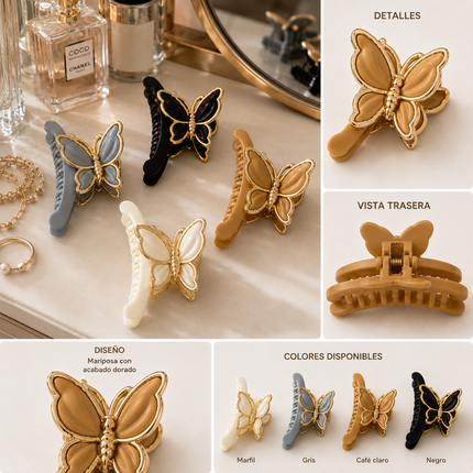 Exclusivo Tienda en linea 💥💎12 Pinzas Mariposa Matte con Orilla Dorada $14.5 c/u
