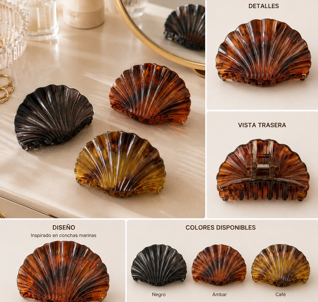 Exclusivo Tienda en linea 💥💎12 Pinzas Tipo Conchas de Mar $8.5 c/u