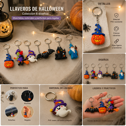 12 Llaveros Halloween Figuras 3D $5.5 c/u