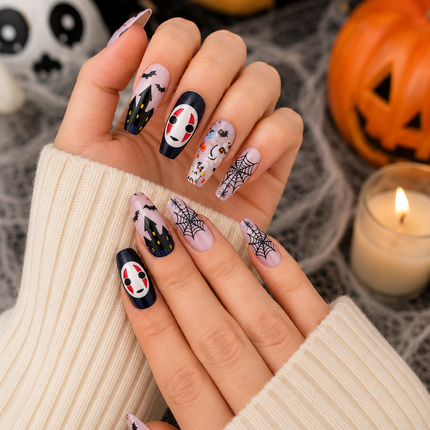 12 Sets de Uñas Postizas Halloween $10.5 c/u